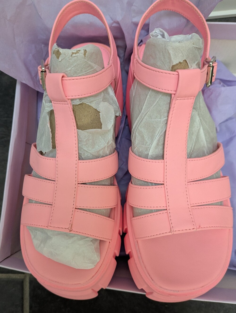 Madden Girl Galexia Strappy Platform Fisherman Sandal in Paris Pink - Picture 4 of 13
